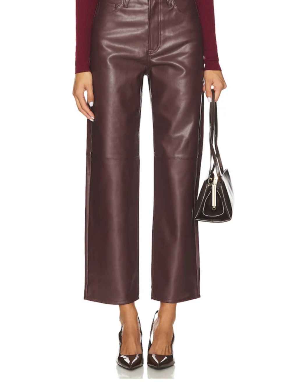 pistola JETT HIGH RISE BOWED STRAIGHT PANT - CABERNET